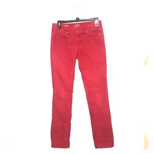 Red corduroy pants